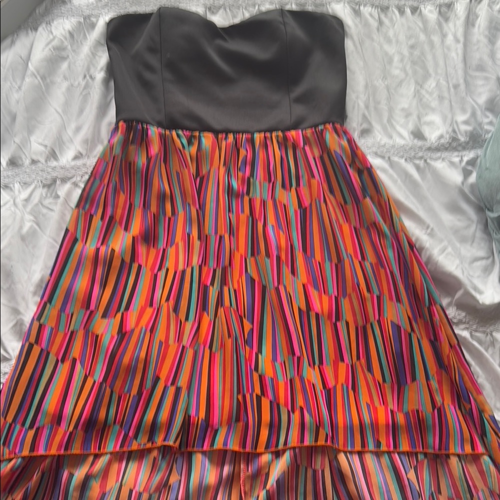 Colorful Strapless Dress